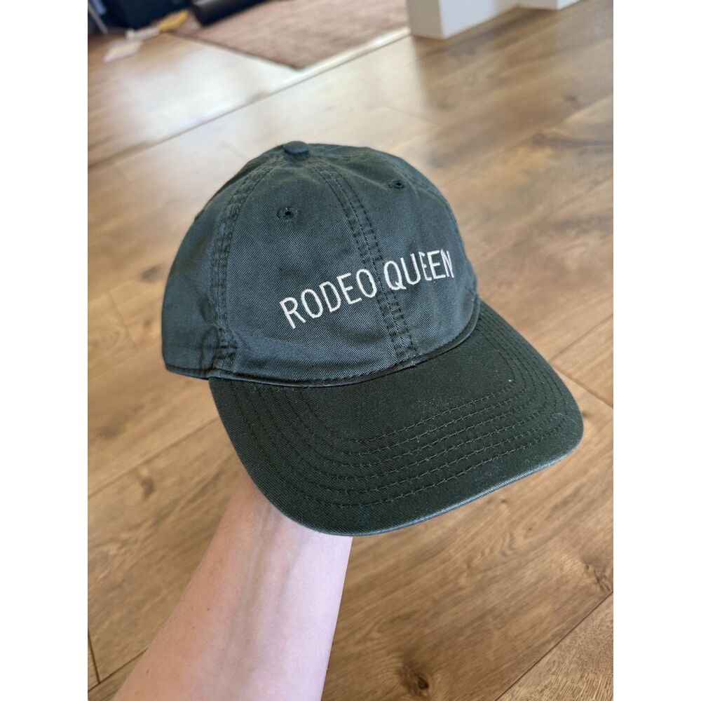 Ballerina Farms Rodeo Queen Hat Cap Strap Back Women Adjustable Green Cotton